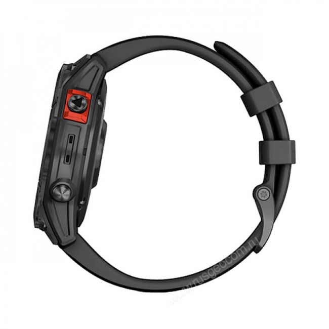 Часы Garmin Fenix 7 Solar серый с черным ремешком Часы Garmin Fenix 7 Solar серый с черным ремешком