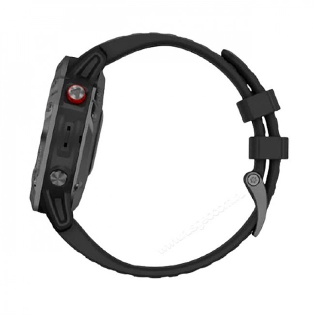 Часы Garmin Fenix 6 Pro Solar серые с черным ремешком