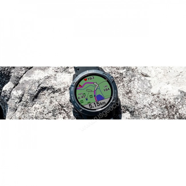 Часы Garmin Fenix 6 Pro Solar серые с черным ремешком