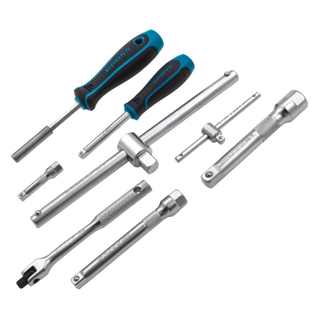 Набор инструментов 1/2", 3/8", 1/4" CrV 216 предметов Gross