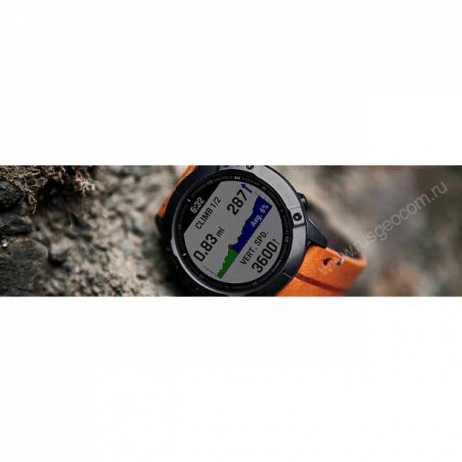 Часы Garmin Fenix 6X Pro черные с черным ремешком