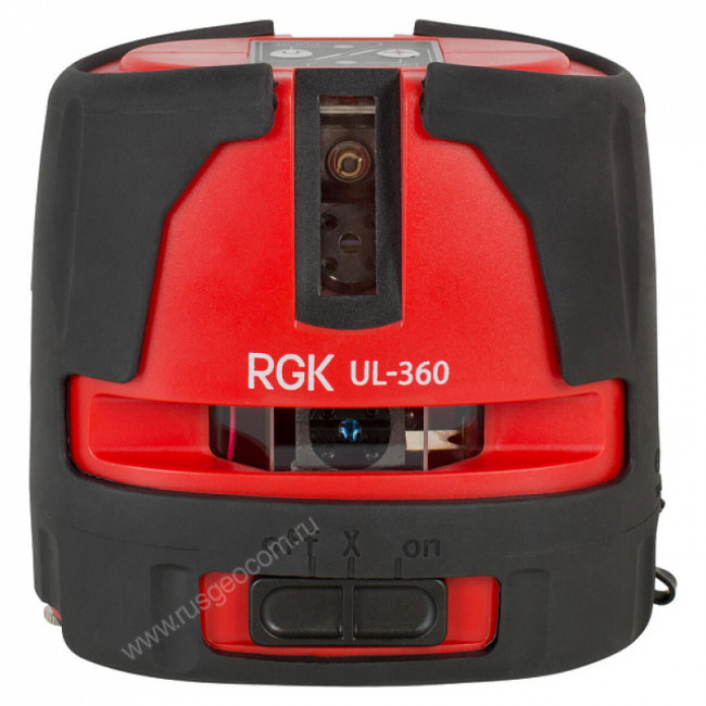 Комплект: лазерный уровень RGK UL-360 + штатив, приемник, рейка