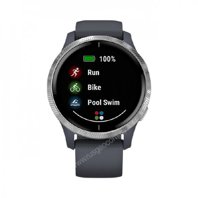 Часы Garmin Venu синий гранит с серебристым безелем Часы Garmin Venu синий гранит с серебристым безелем